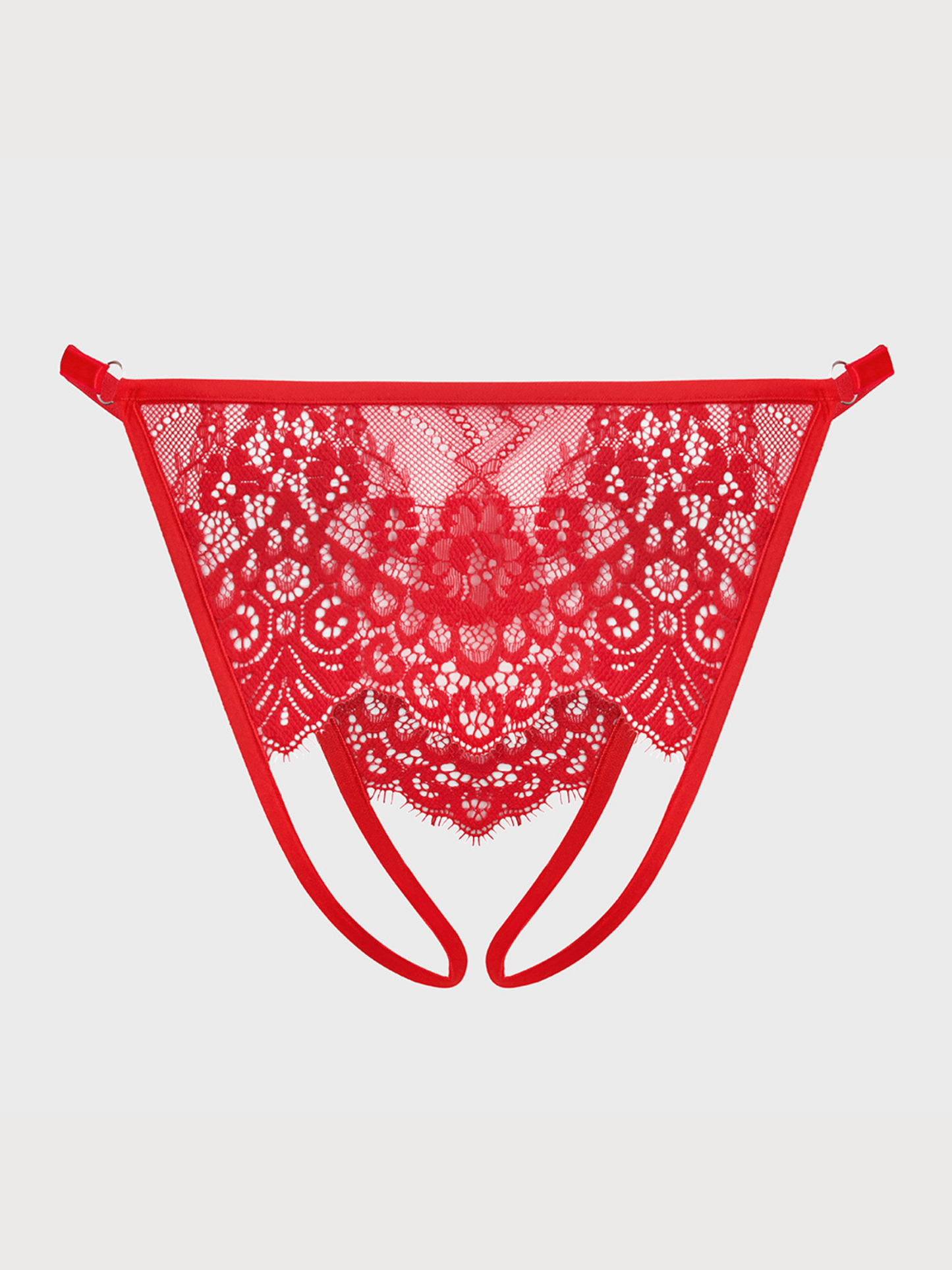 Red Crotchless Panties Rose